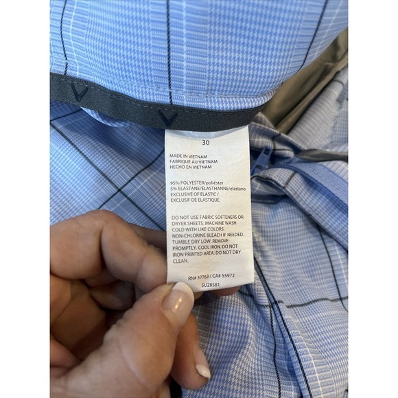 Men’s Callaway‎ Opti-dry Golf Shorts 30W Blue White Square 9” Inseam Worn Once - Picture 5 of 5